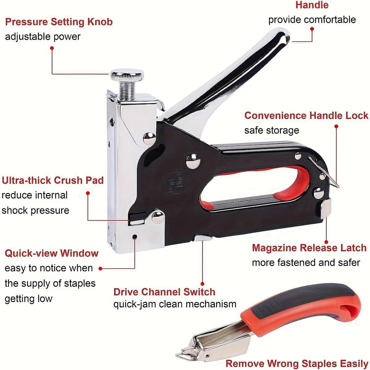 1pc Upholstery 4 in 1 Staple G - Stapler Heavy Duty 评论和价格